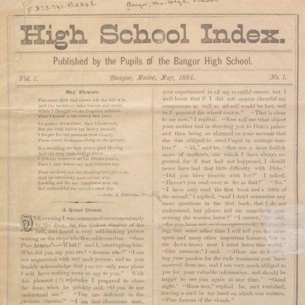 High School Index, 1884