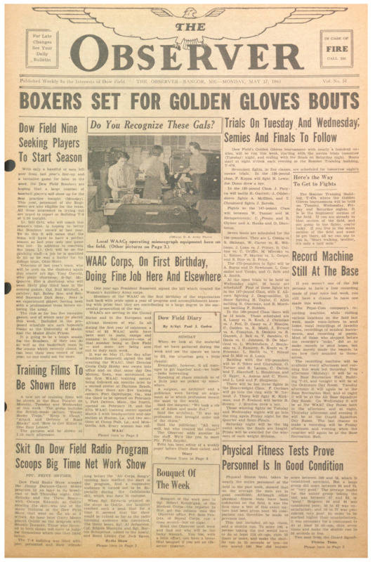 Dow Field Observer, May 17, 1943