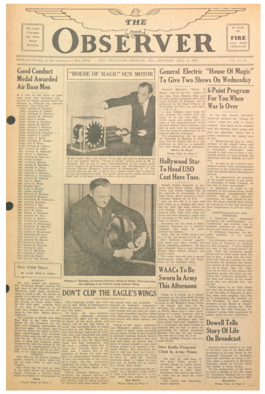 Dow Field Observer, August 9, 1943
