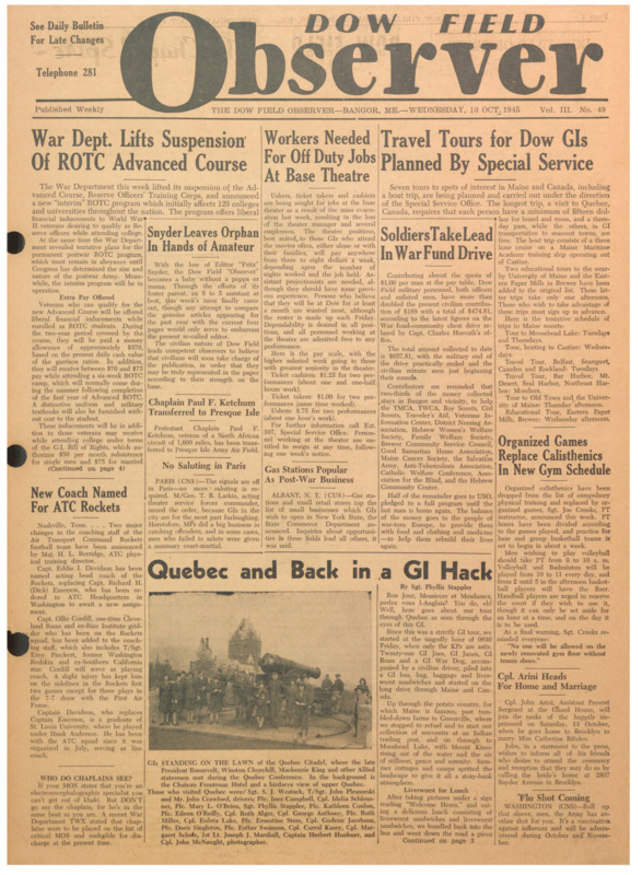 Dow Field Observer, October 10, 1945