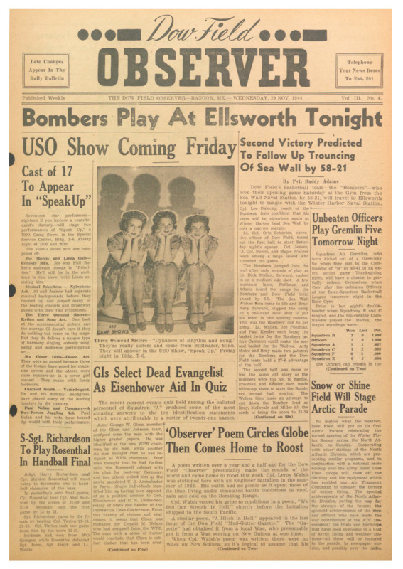 Dow Field Observer, November 29, 1944