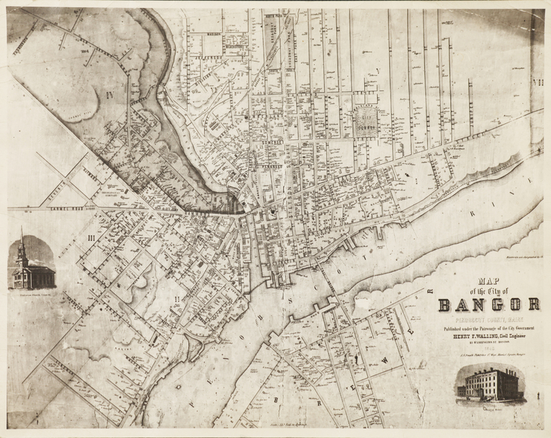 Map of the City of Bangor, Penobscot County, Maine, 1853