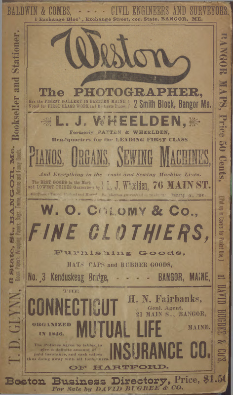 Bangor Directory, 1884