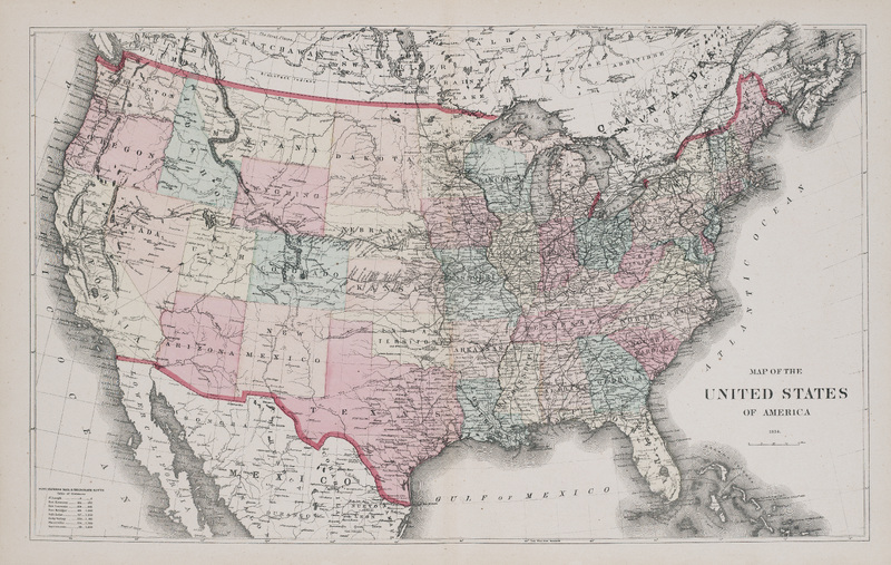 Map of the United States of America, 1874