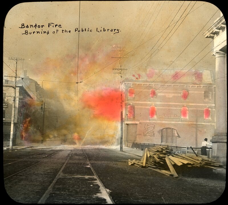 Burning of the Public Library (Bangor Fire, 1911)