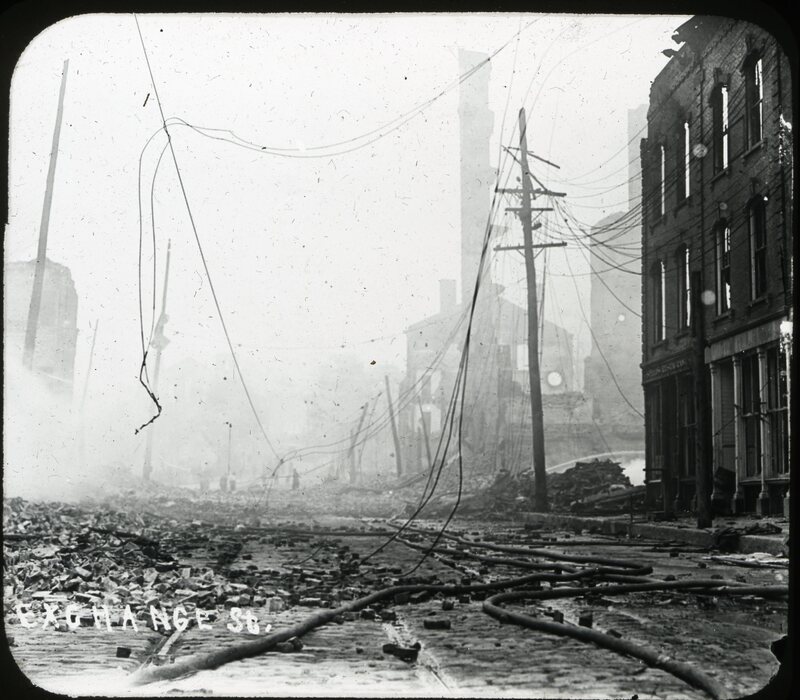 Exchange Street Near State (Bangor Fire, 1911)