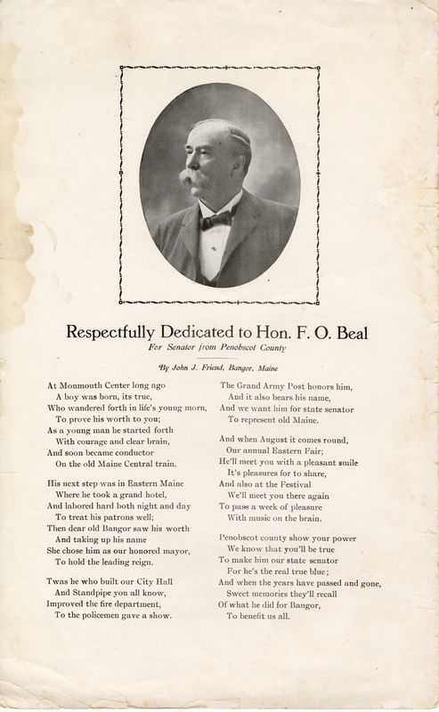 Respectfully Dedicated to Hon. F. O. Beal