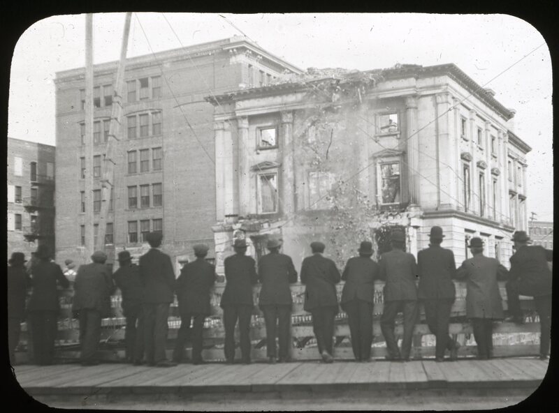 Demolishing Ruins of Post Office (Bangor Fire, 1911)