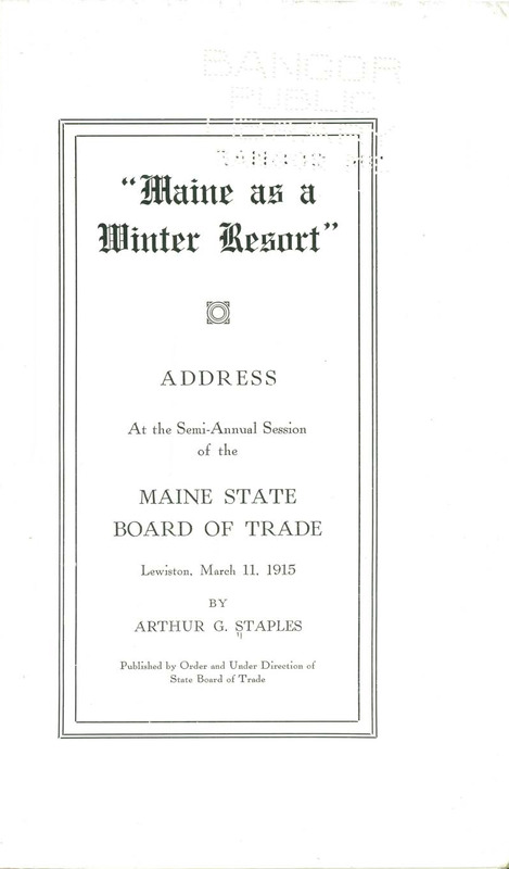 Maine as a Winter Resort