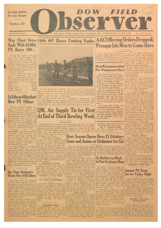 Dow Field Observer, October 17, 1945