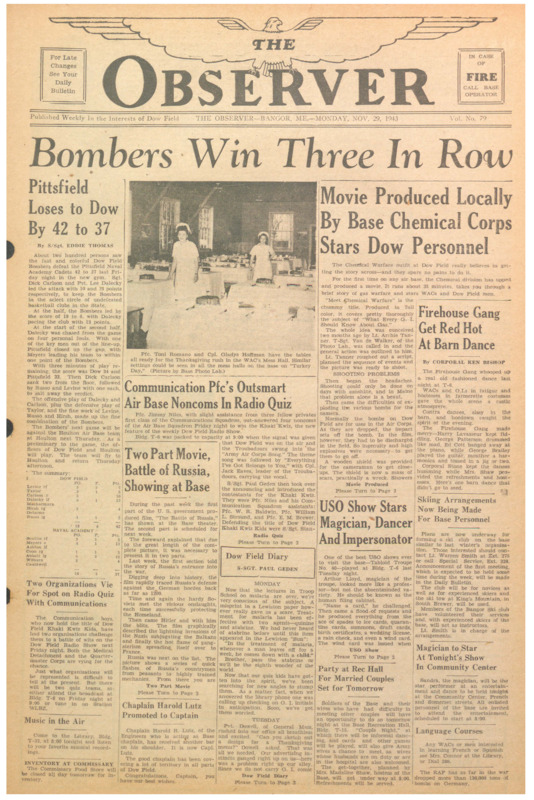 Dow Field Observer, November 29, 1943