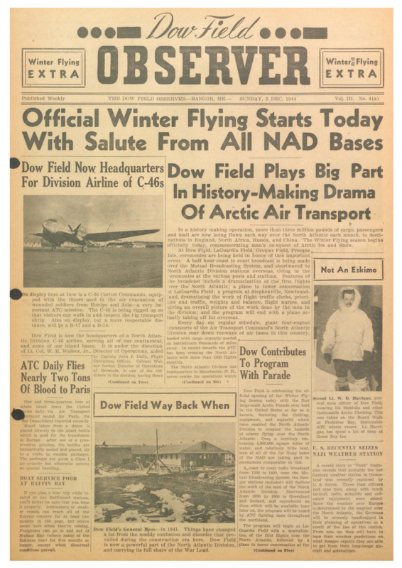 Dow Field Observer, December 3, 1944
