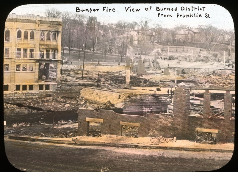 View of Burned District from Franklin Street (Bangor Fire, 1911)
