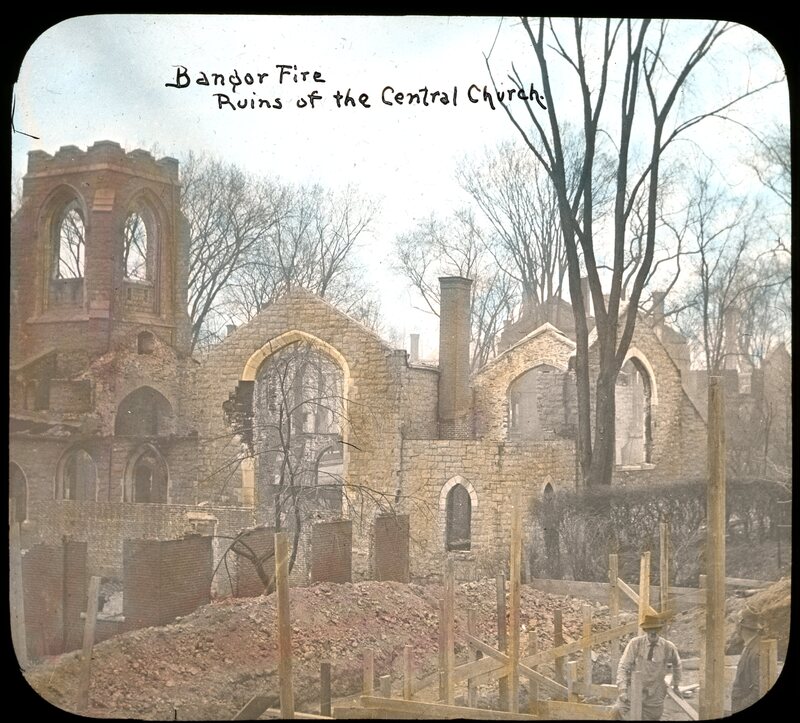 Ruins of the Central Church (Bangor Fire, 1911)