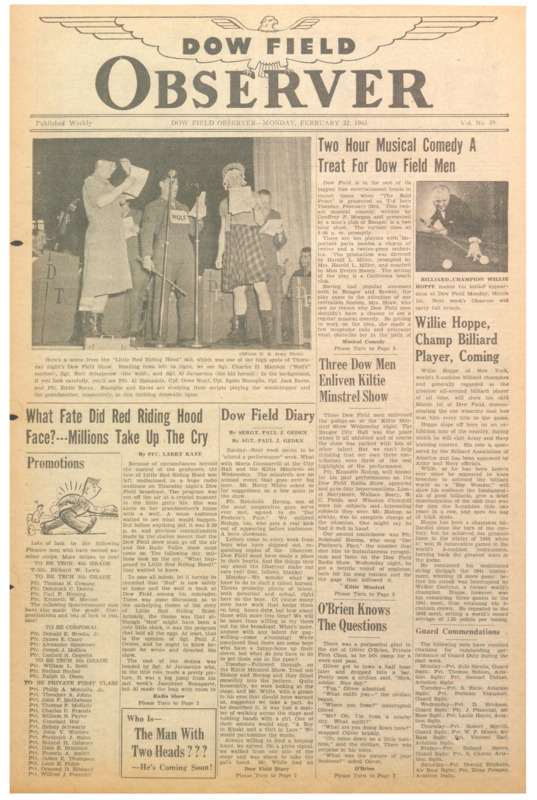 Dow Field Observer, February 22, 1943