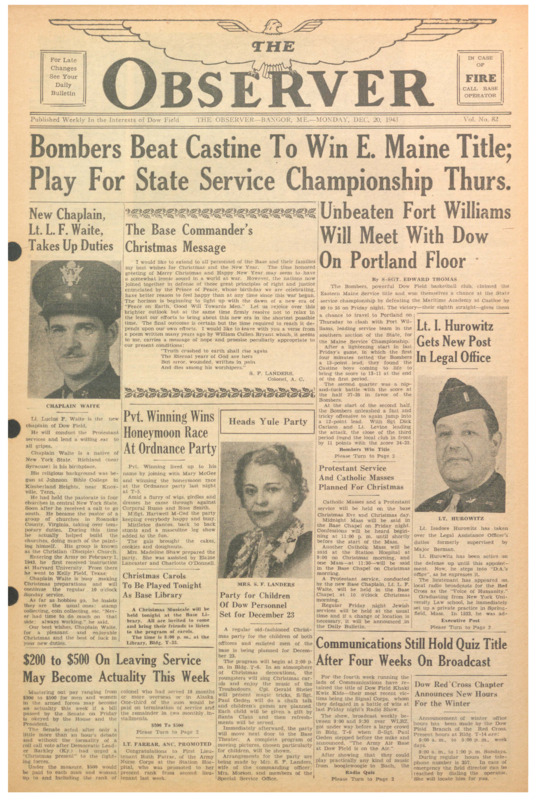 Dow Field Observer, December 20, 1943