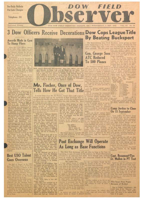 Dow Field Observer, September 12, 1945