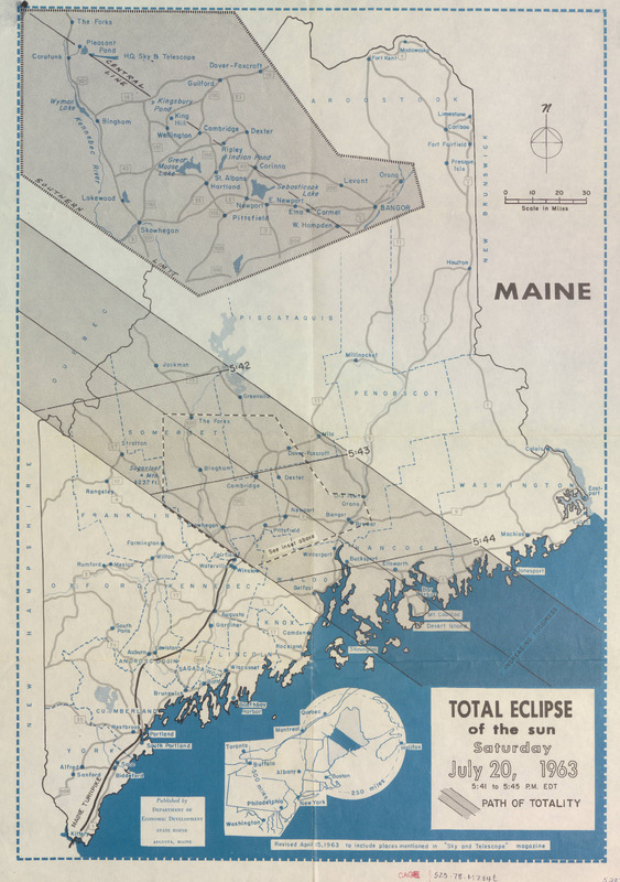 Total Eclipse of the Sun: Saturday July 20, 1963, 5:41 to 5:45 P.M. EDT