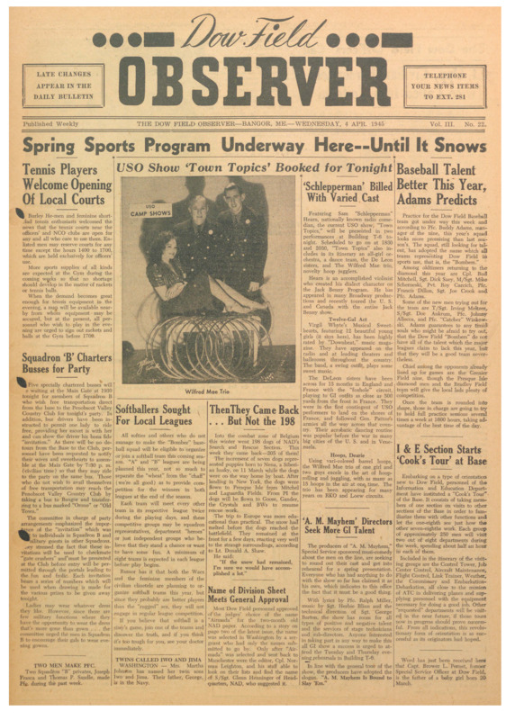 Dow Field Observer, April 4, 1945