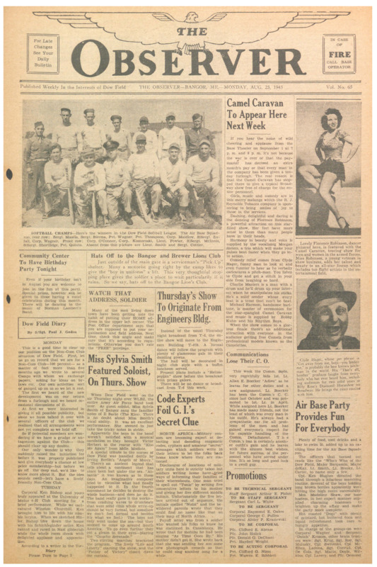 Dow Field Observer, August 23, 1943