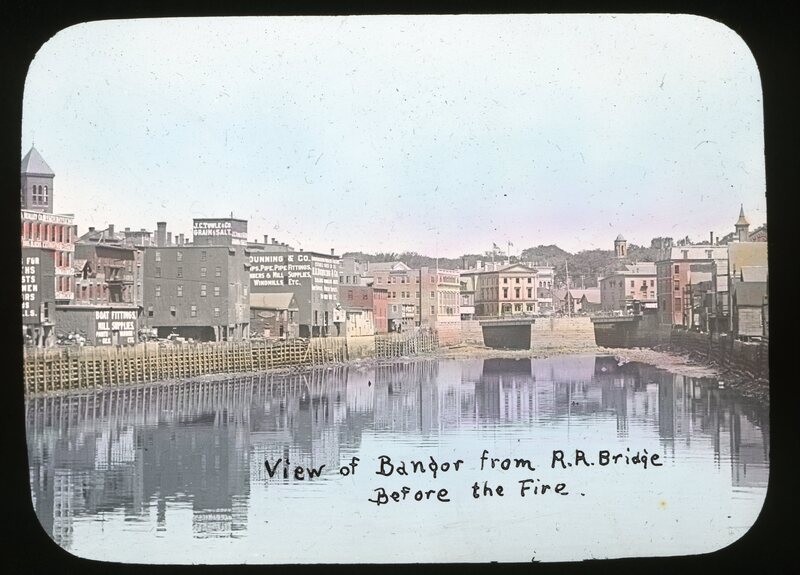 View of Bangor from R. R. Bridge Before the Fire (Bangor Fire, 1911)