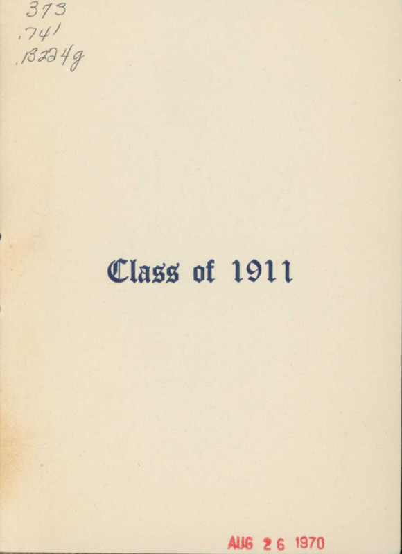 Bangor High School Graduation Program, 1911