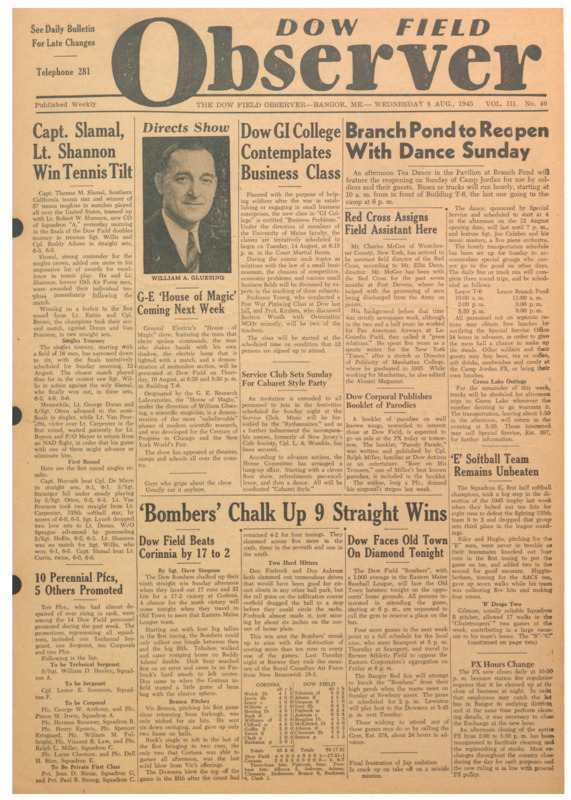 Dow Field Observer, August 15, 1945