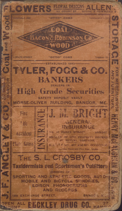 Directory of Bangor, Brewer, Old Town, Orono and Veazie, 1910-11