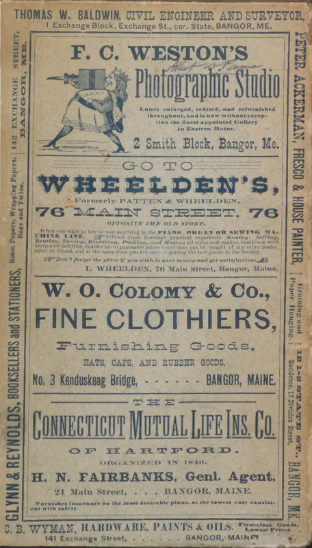 Greenough's Directory, City of Bangor, for 1882
