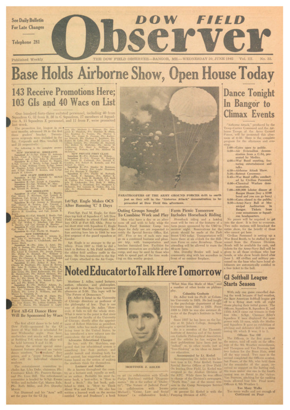 Dow Field Observer, June 27, 1945