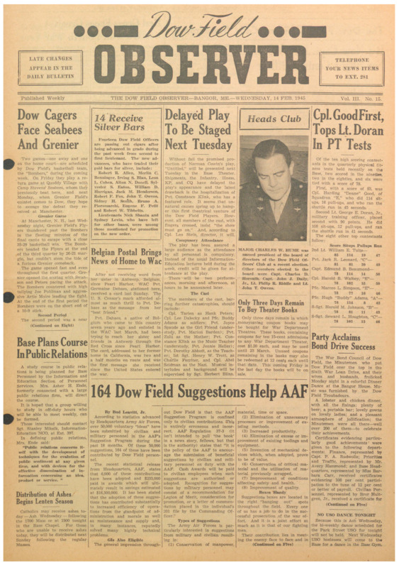 Dow Field Observer, February 14, 1945