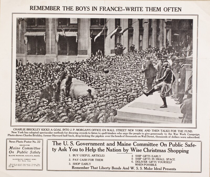 Remember The Boys In France! Write Them Often -- The U. S. Government and Maine Committee On Public Safety Ask You to Help the Nation by Wise Christmas Shopping