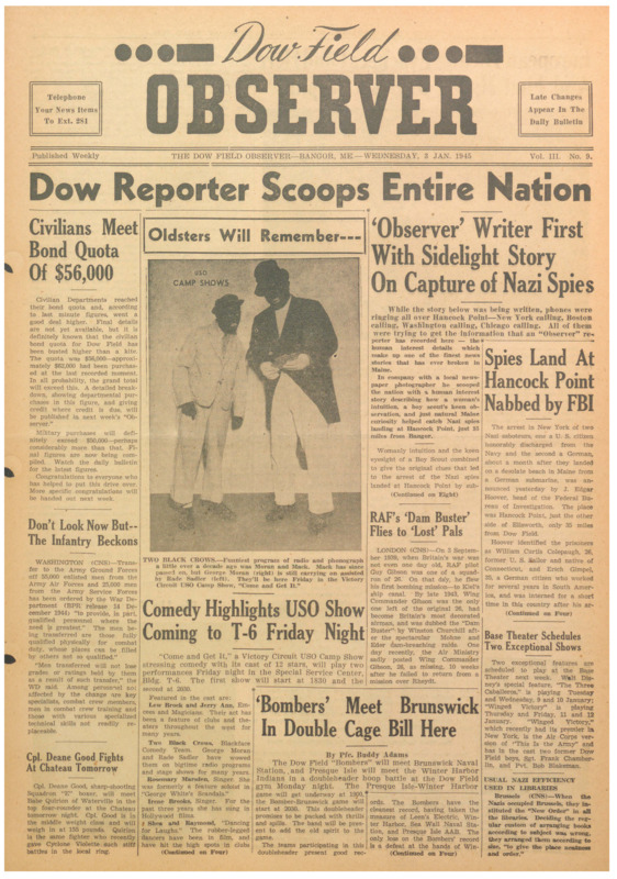 Dow Field Observer, January 3, 1945