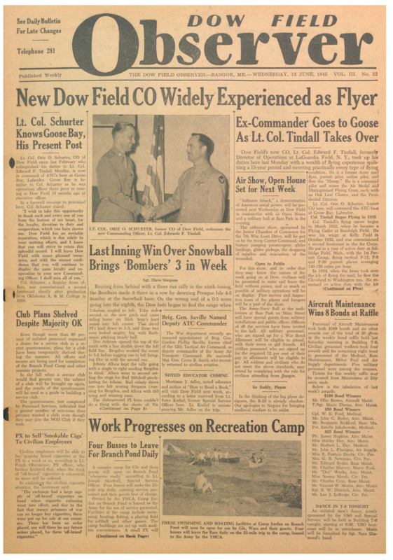 Dow Field Observer, June 20, 1945