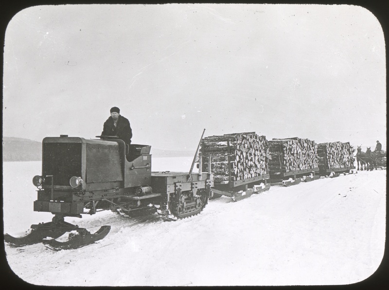 Hauling Logs by Tractor