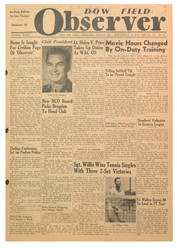 Dow Field Observer, September 5, 1945