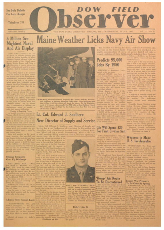 Dow Field Observer, October 31, 1945