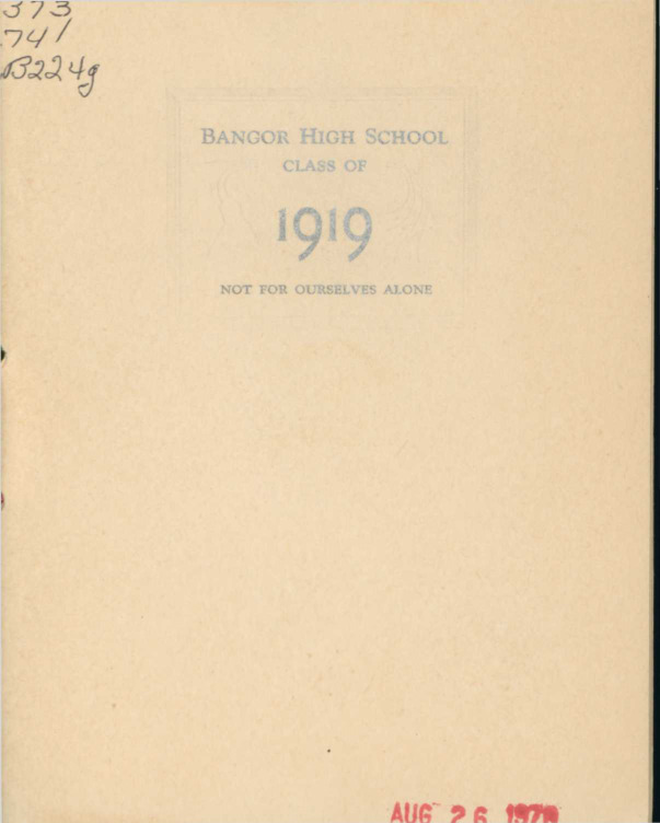 Bangor High School Graduation Program, 1919