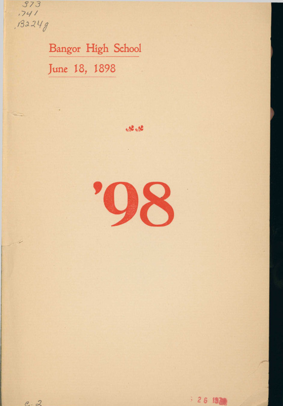 Bangor High School Graduation Program, 1898