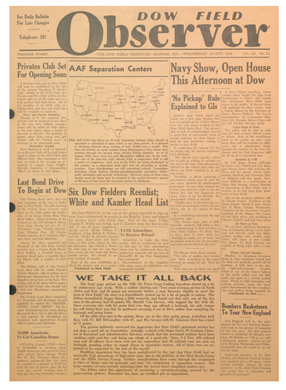 Dow Field Observer, October 24, 1945