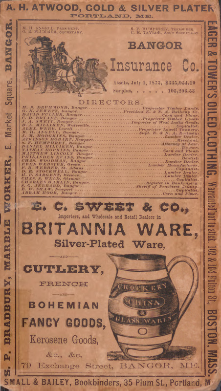 Greenough & Co.'s Directory, City of Bangor, for 1875-6