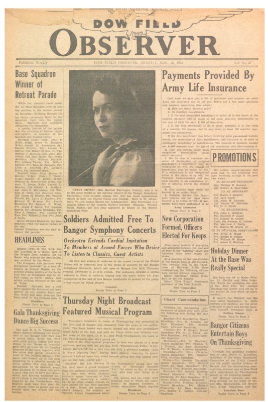Dow Field Observer, November 30, 1942