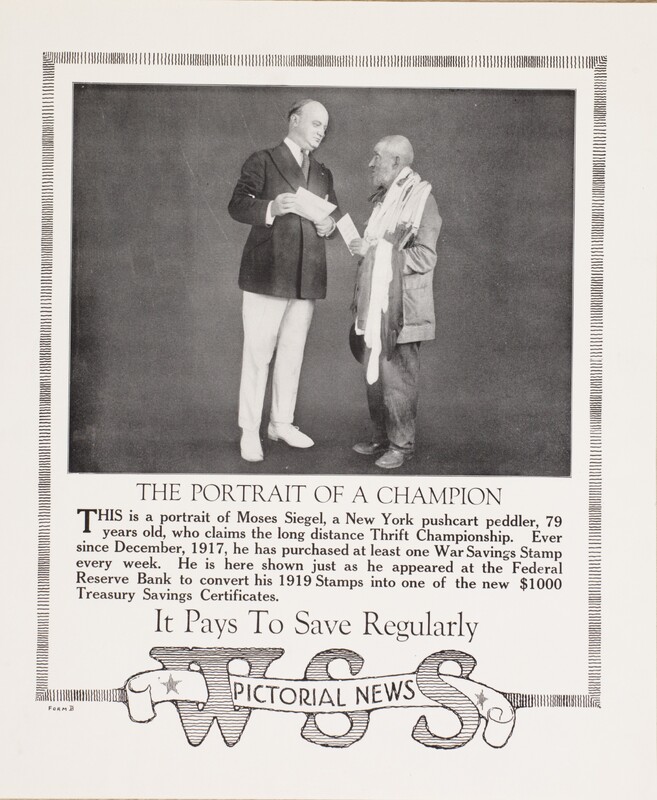 W.S.S. Pictorial News -- The Portrait of a Champion -- It Pays to Save Regularly
