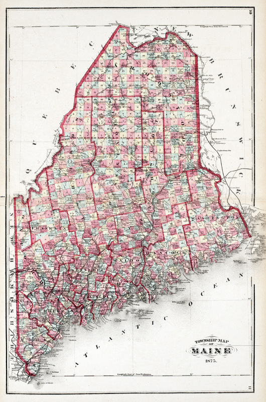 Township Map of Maine, 1875