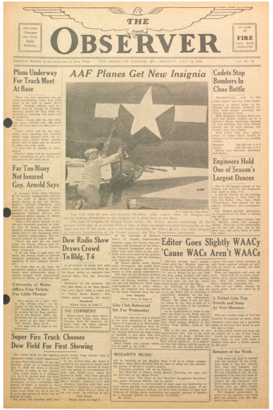 Dow Field Observer, July 12, 1943