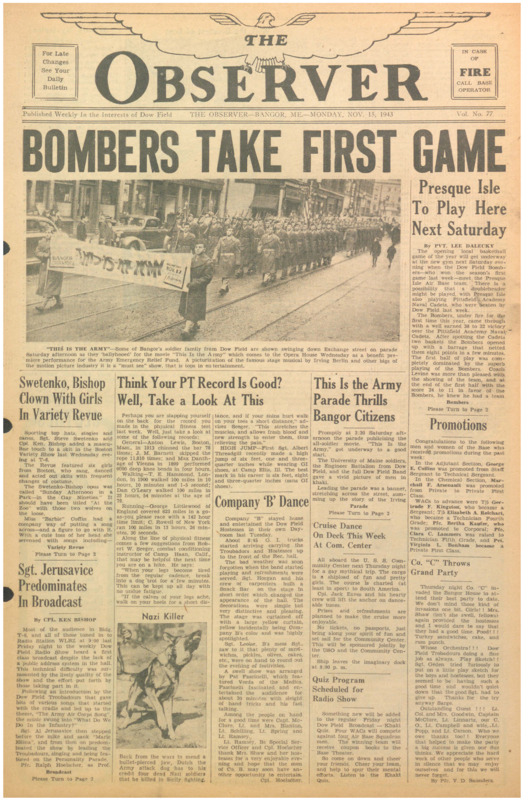 Dow Field Observer, November 15, 1943