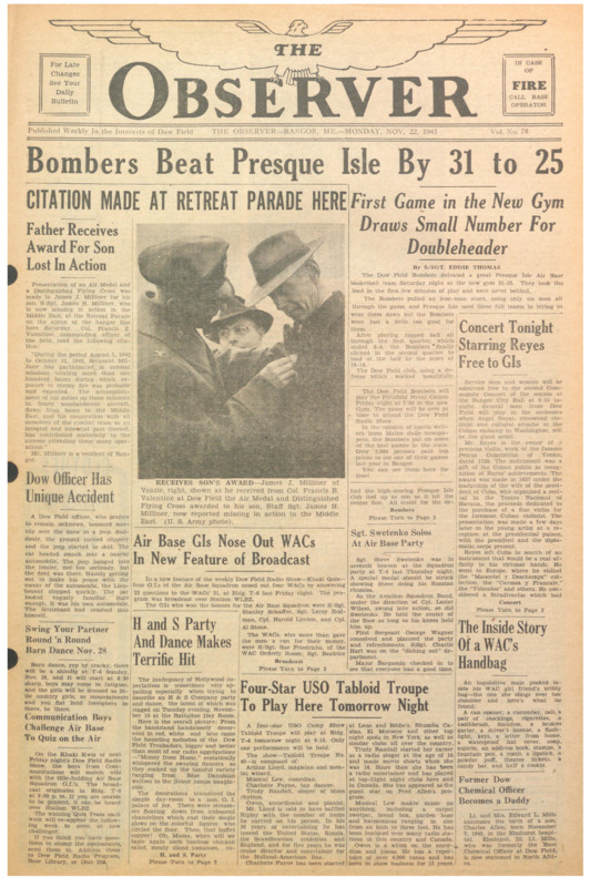 Dow Field Observer, November 22, 1943