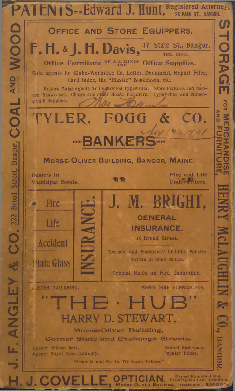 Cannon & Co.'s Directory of Bangor and Brewer, Including Towns of Hampden and Veazie, 1901