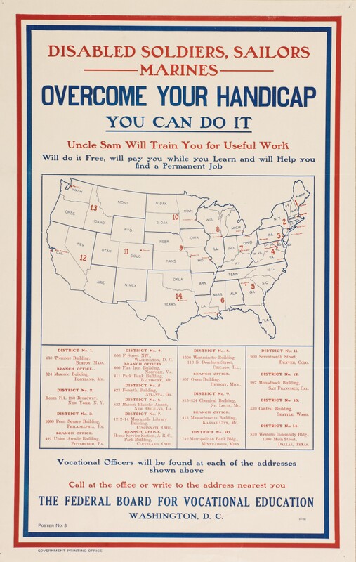 Disabled Soldiers, Sailors, Marines -- Overcome Your Handicap -- You Can Do It