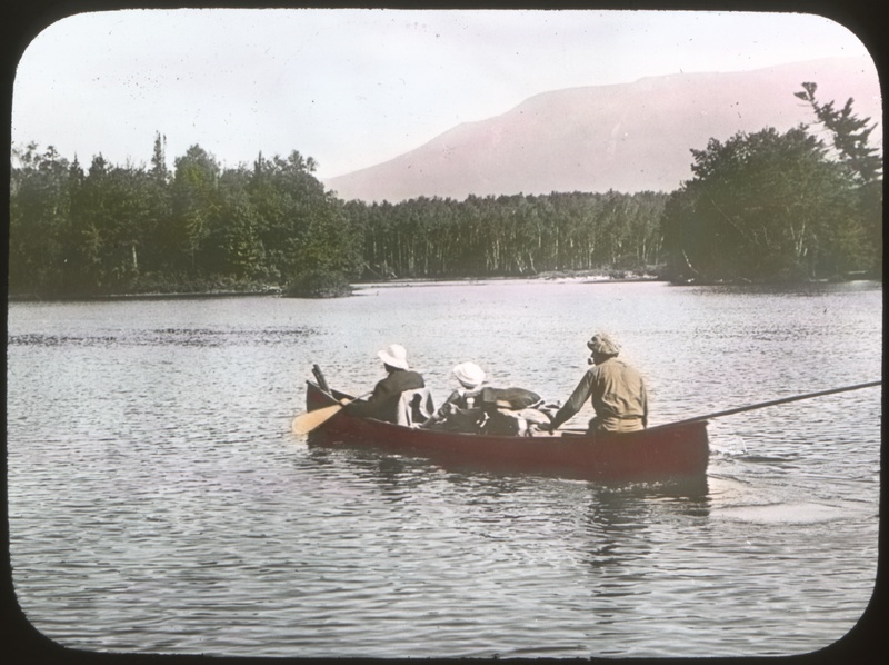 Camping Party Starting Up Penobscot River From "Katahdin View"